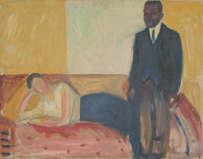 Mujer acostada y africana de pie - Edvard Munch