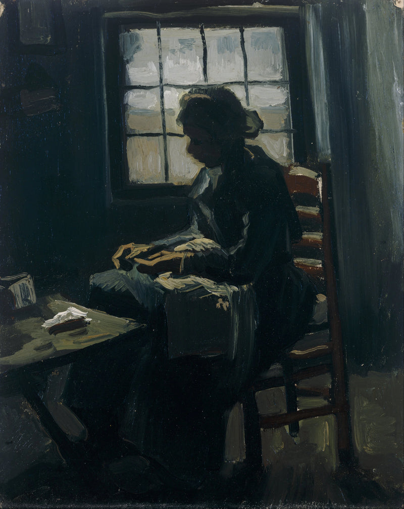 Mujer cosiendo - Vincent van Gogh