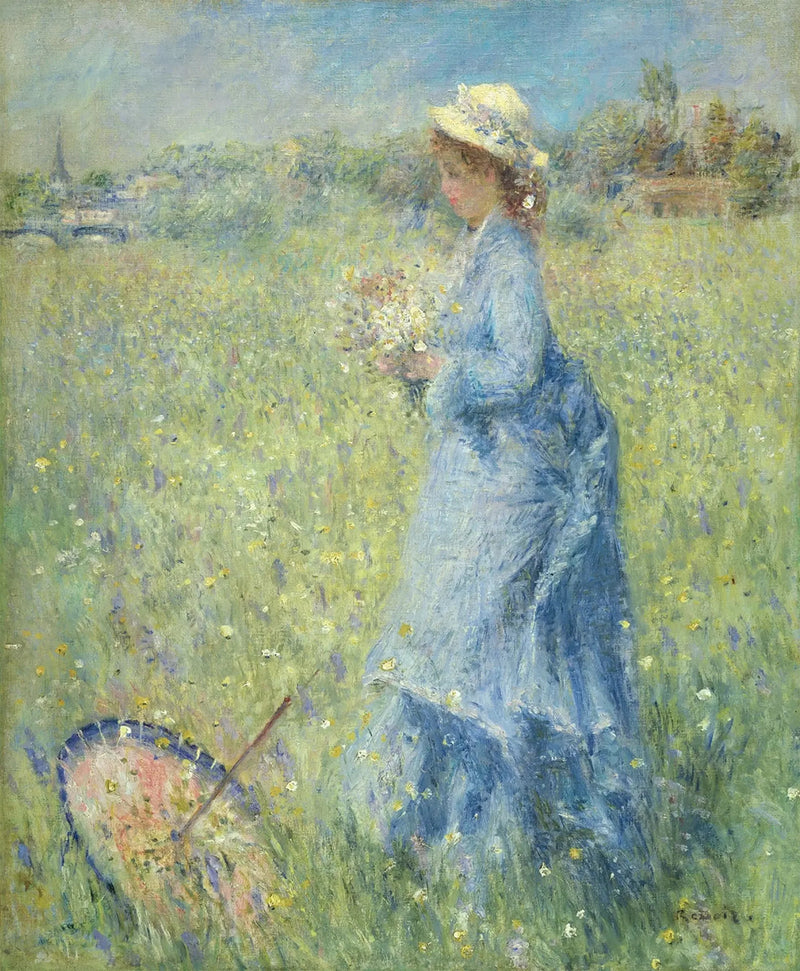 Mujer recogiendo flores - Pierre-Auguste Renoir