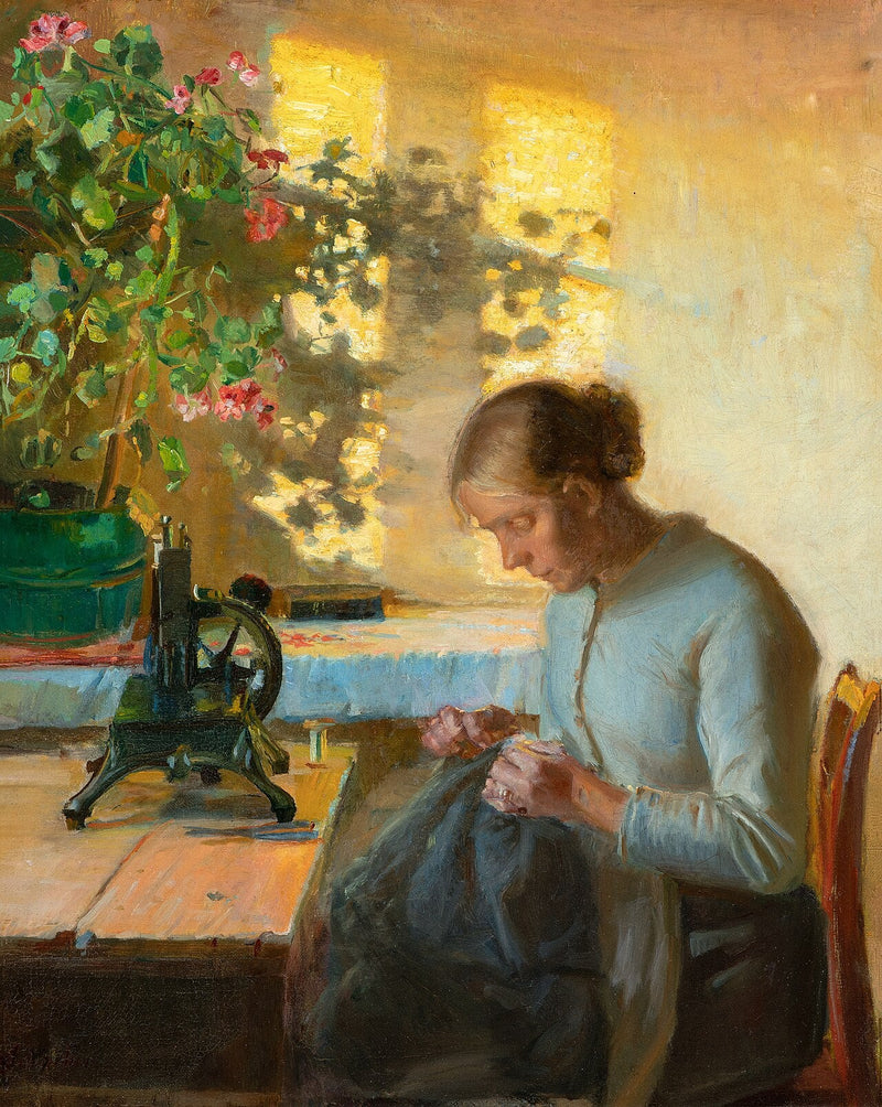La costurera de un pescador - Anna Ancher