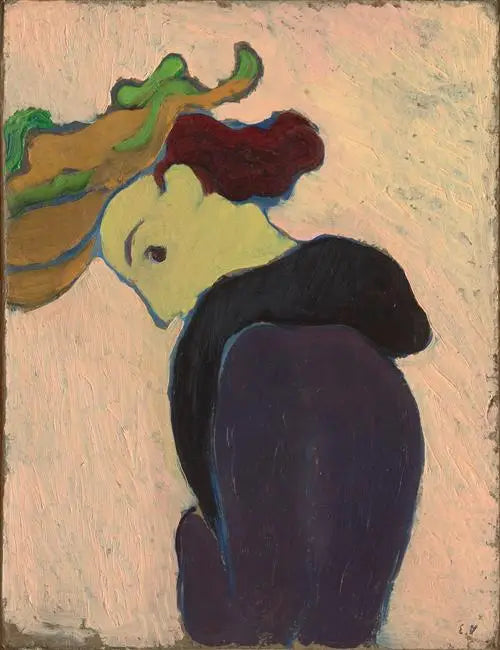 Mujer de perfil con sombrero verde - Édouard Vuillard