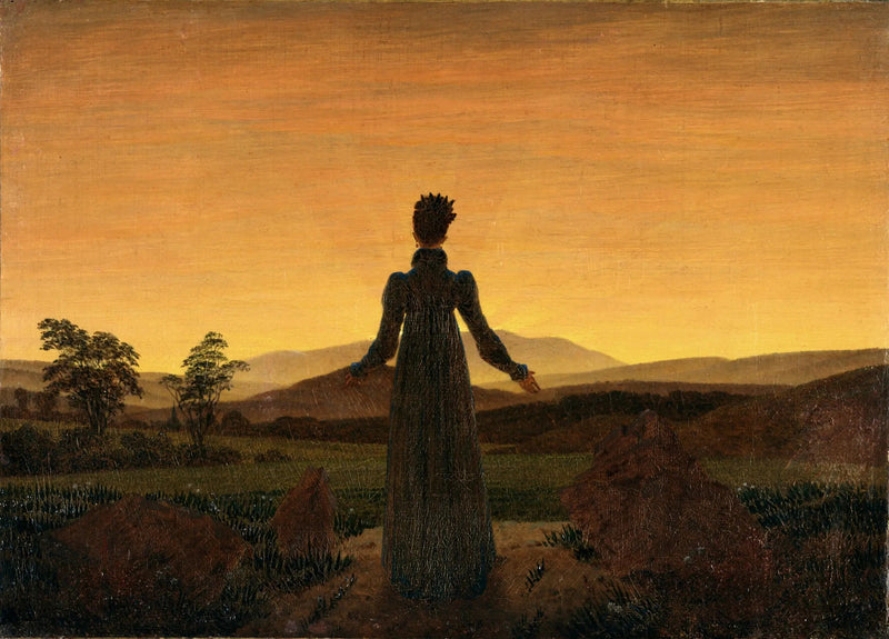 Mujer frente al atardecer - Caspar David Friedrich