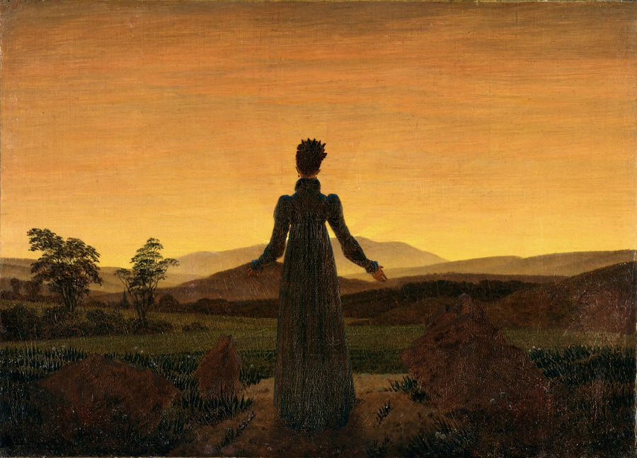 Mujer frente al atardecer - Caspar David Friedrich