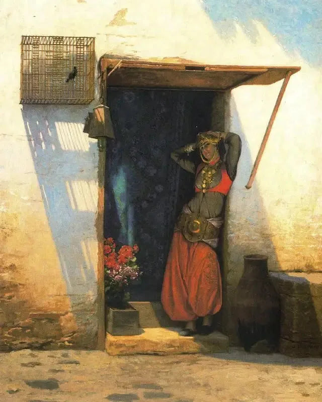 Mujer de El Cairo en su puerta - Jean-Léon Gérôme