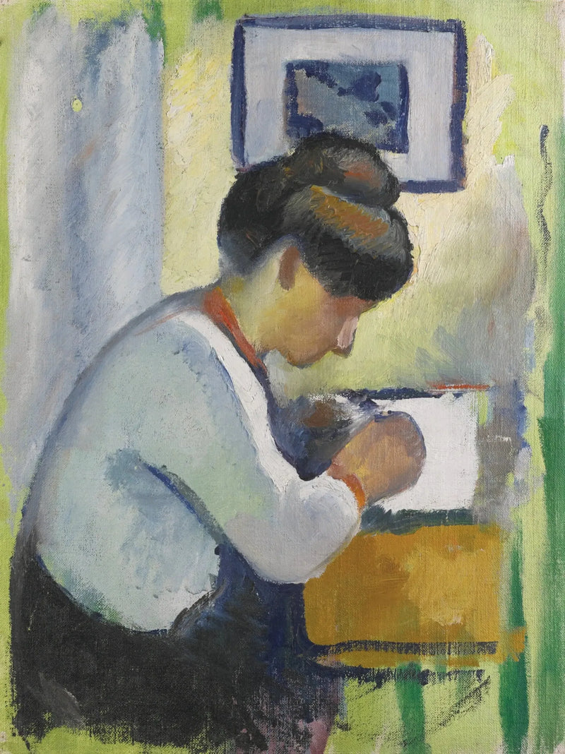 Mujer escribiendo - August Macke