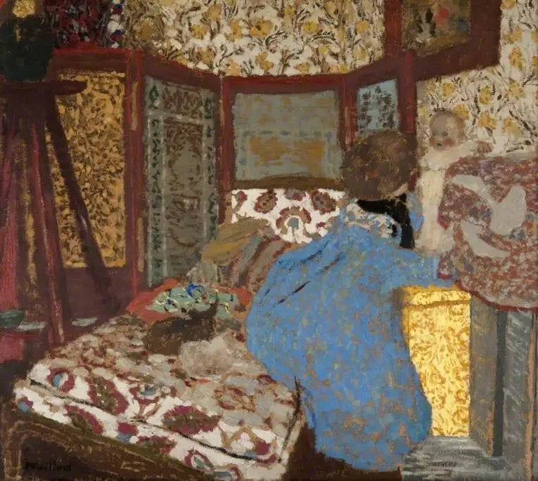 Mujer vestida de azul con un niño - Édouard Vuillard