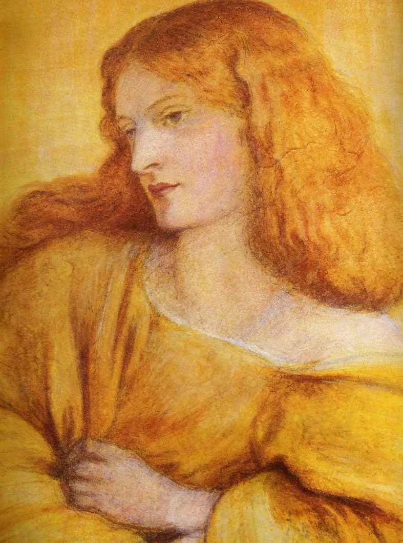 Mujer con vestido amarillo - Dante Gabriel Rossetti