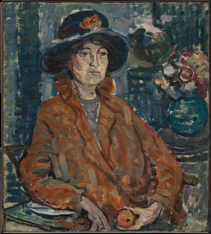 Mujer con abrigo marrón - Maurice Prendergast