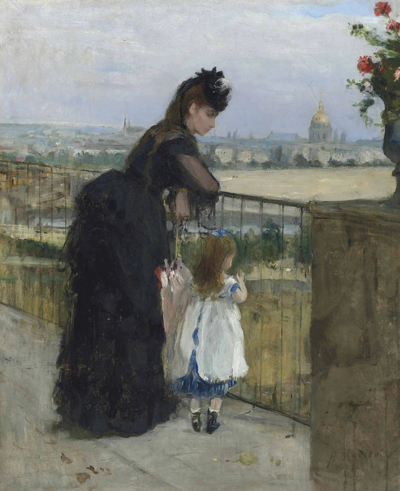 Mujer y niño en el balcón - Berthe Morisot