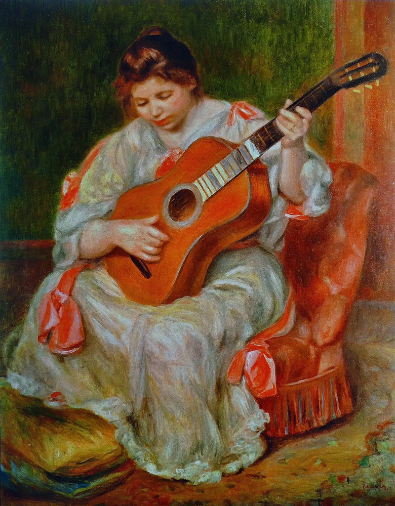 Mujer tocando la guitarra - Pierre-Auguste Renoir
