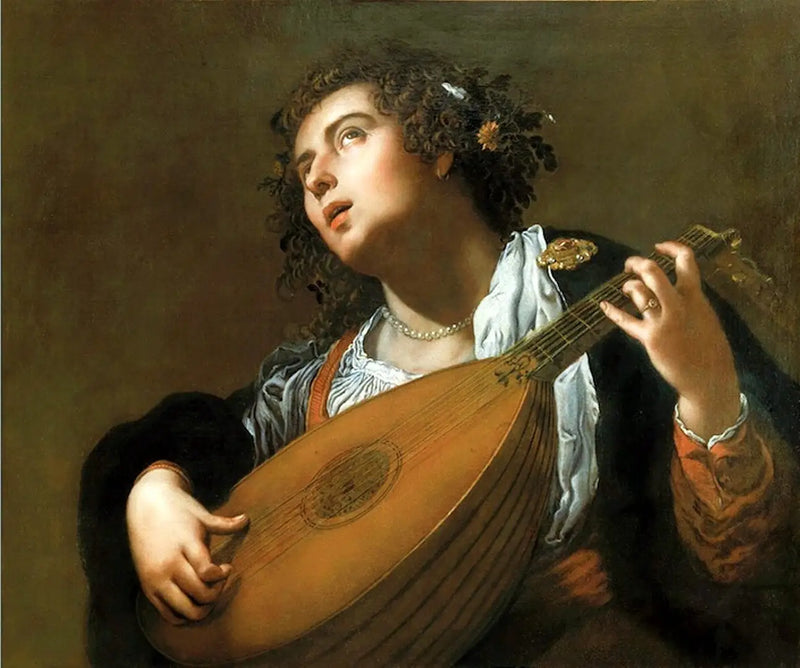Mujer tocando laúd - Artemisia Gentileschi