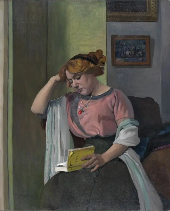 Mujer leyendo en un interior - Félix Vallotton