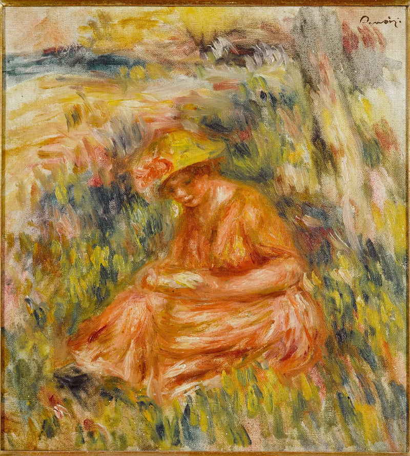 Mujer leyendo en un paisaje - Pierre-Auguste Renoir