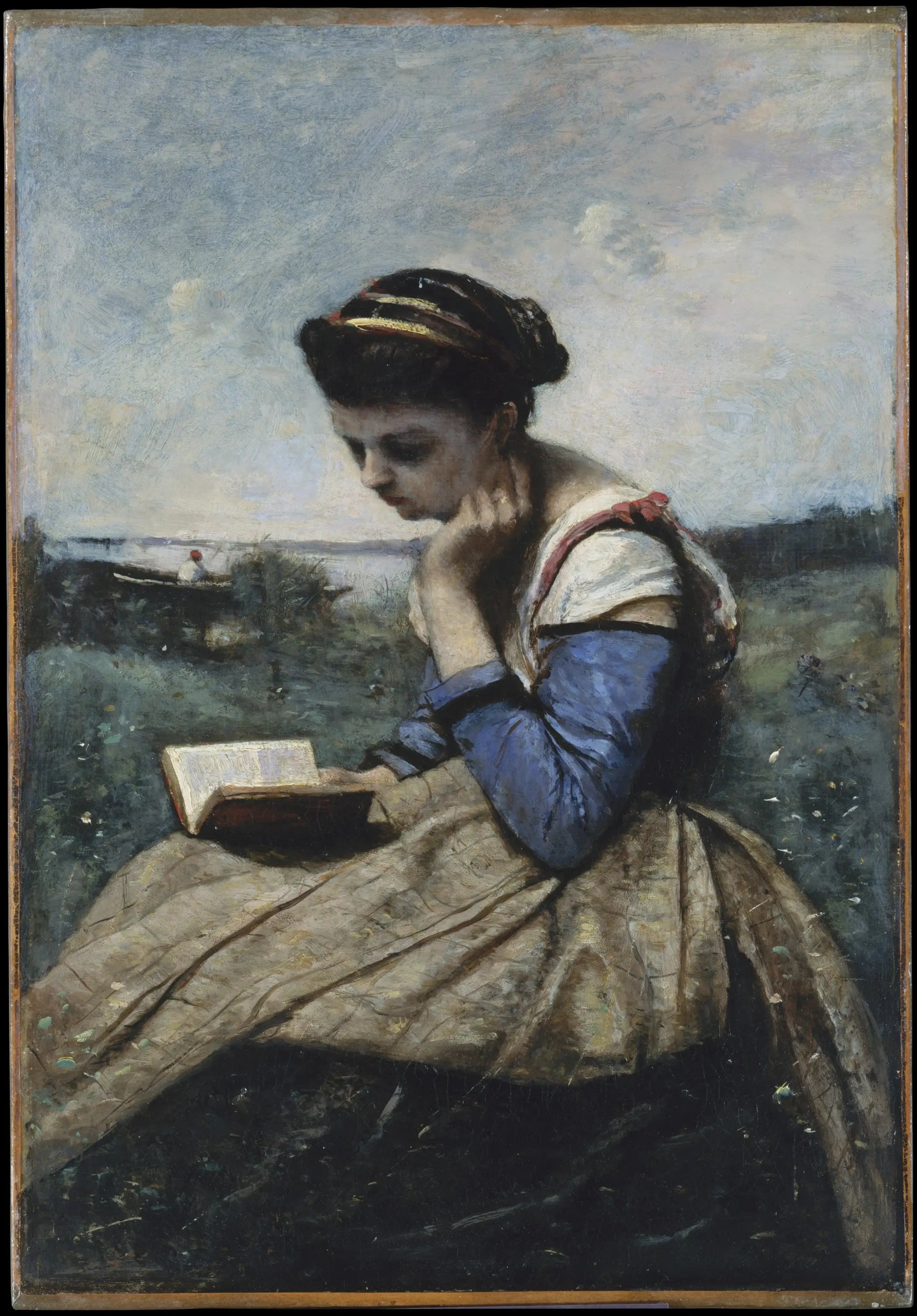 Femme lisant - Jean-Baptiste Camille Corot - Alpha Reproduction