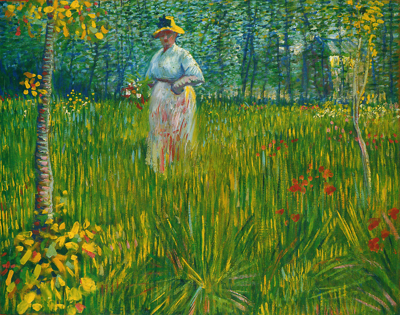 Mujer en un jardín - Vincent van Gogh
