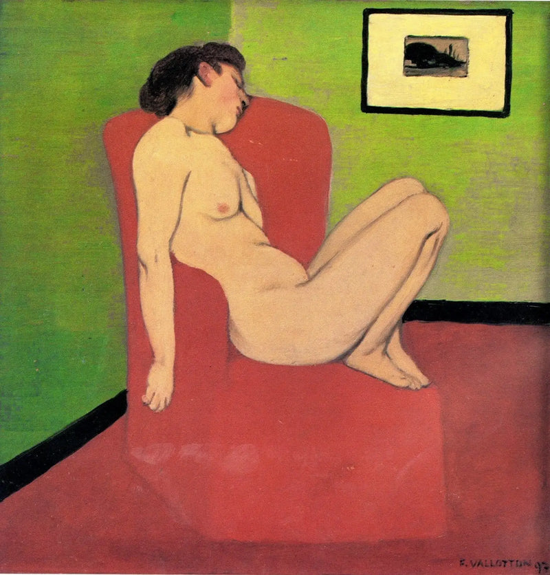 Mujer desnuda sentada en una silla - Félix Vallotton