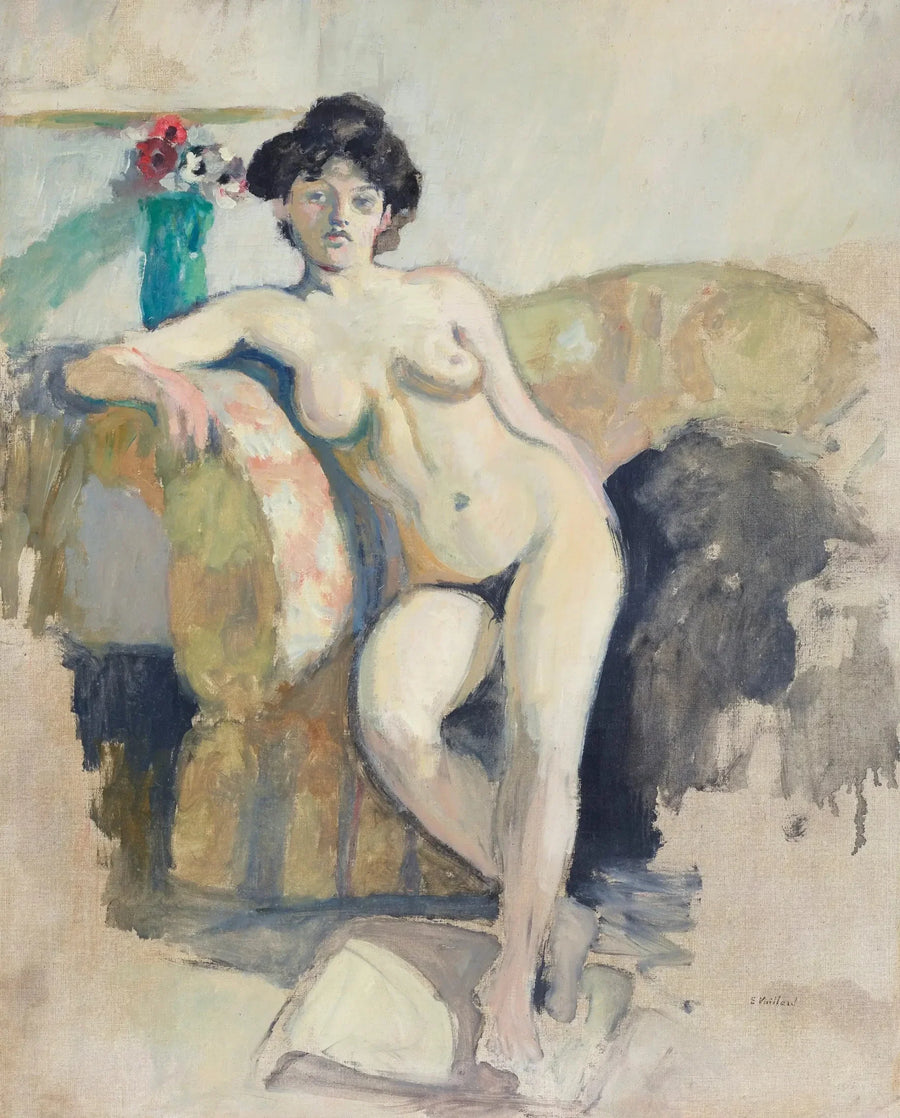 Mujer desnuda sentada en un sofá - Édouard Vuillard