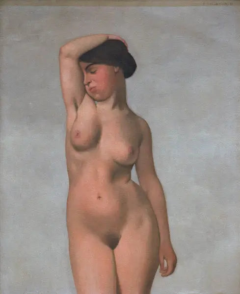 Mujer desnuda con sujetador levantado - Félix Vallotton
