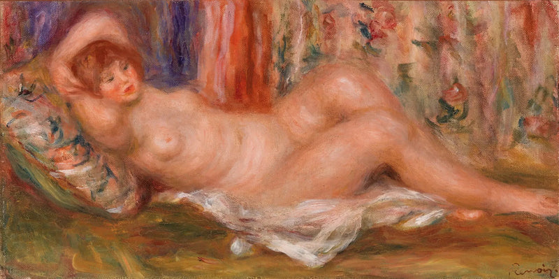 Mujer desnuda acostada de espaldas - Pierre-Auguste Renoir