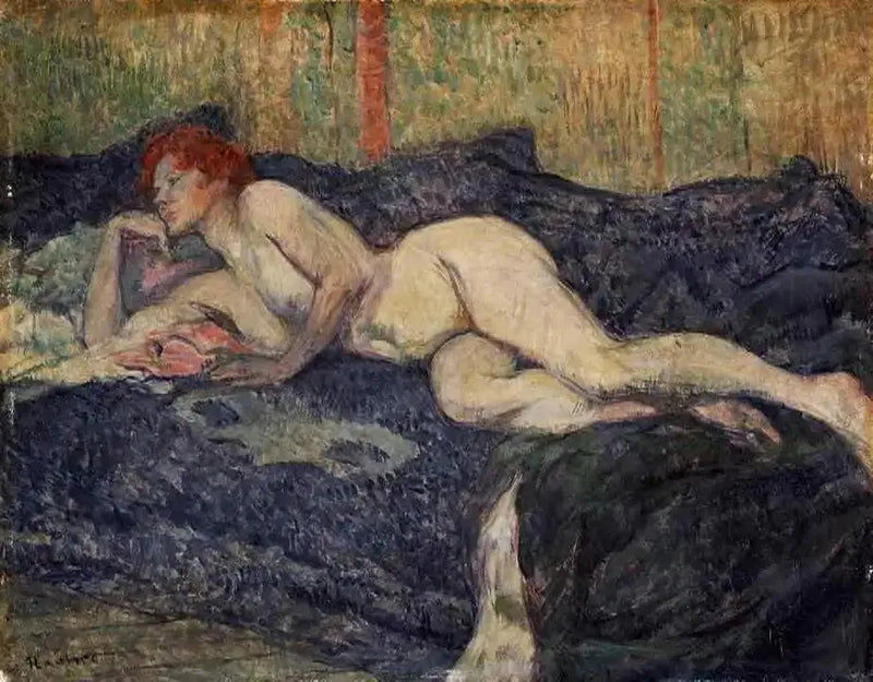 Mujer desnuda extendida sobre un diván - Henri de Toulouse-Lautrec