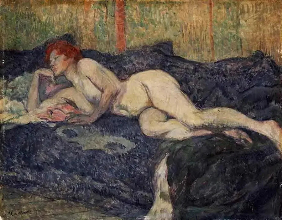 Mujer desnuda extendida sobre un diván - Henri de Toulouse-Lautrec