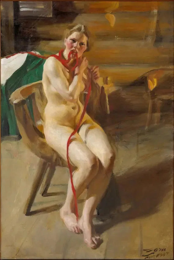 Mujer desnuda peinándose el cabello - Anders Zorn