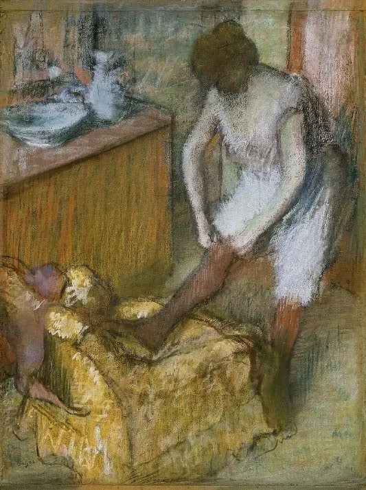 Mujer con calcetines - Edgar Degas