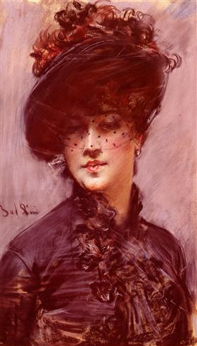 Mujer con sombrero negro y velo - Giovanni Boldini