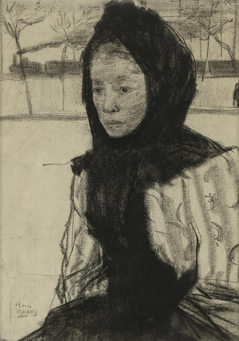 Mujer con pañuelo en la cabeza - Isaac Israel