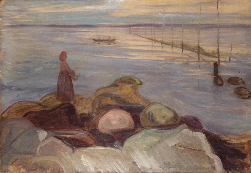 Mujer cerca del mar en Åsgardstrand - Edvard Munch