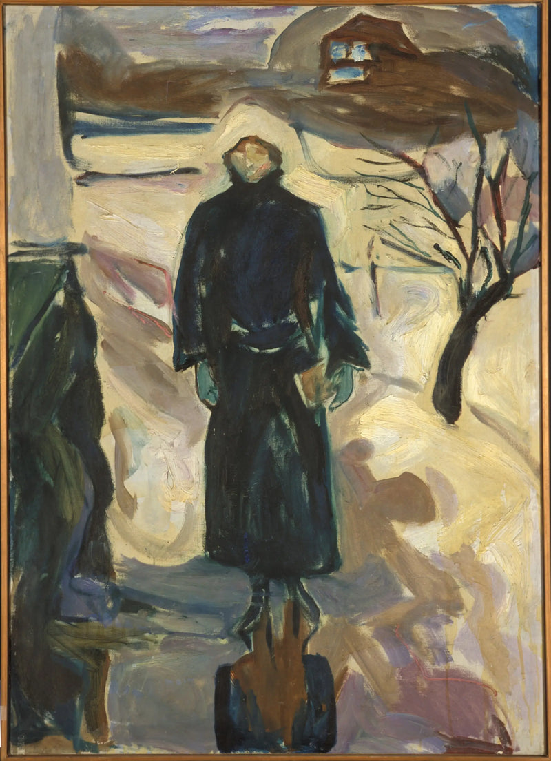 Mujer cerca de la esquina de la casa - Edvard Munch