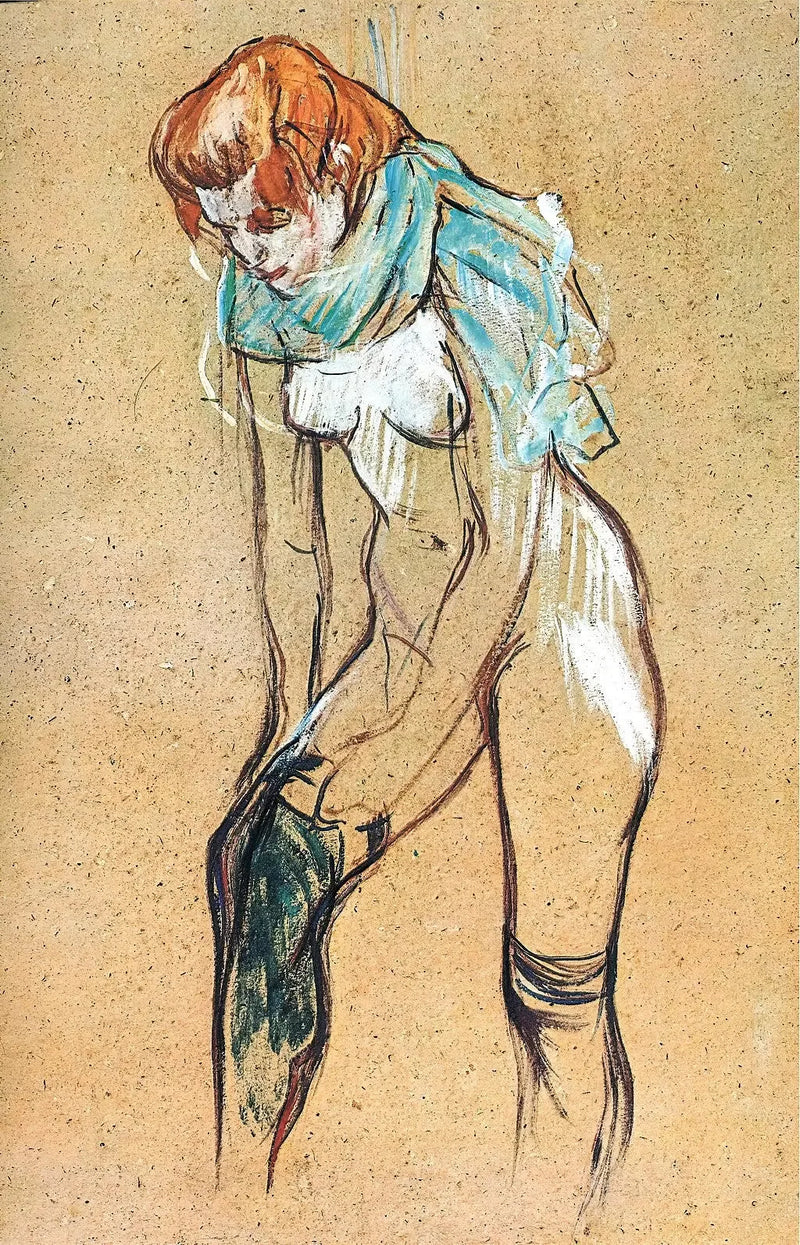 Mujer que se quita la media - Henri de Toulouse-Lautrec