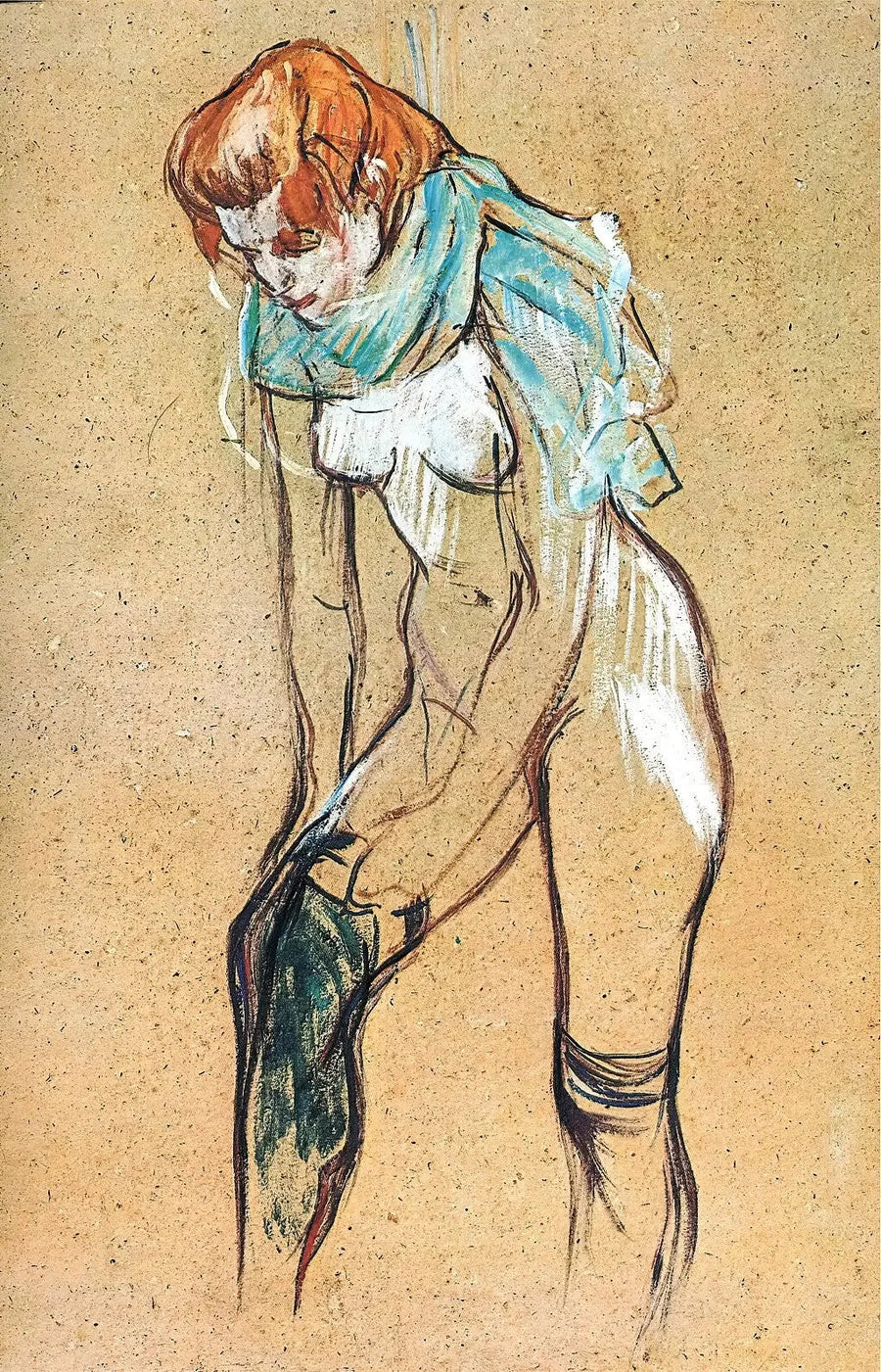 Mujer que se quita la media - Henri de Toulouse-Lautrec