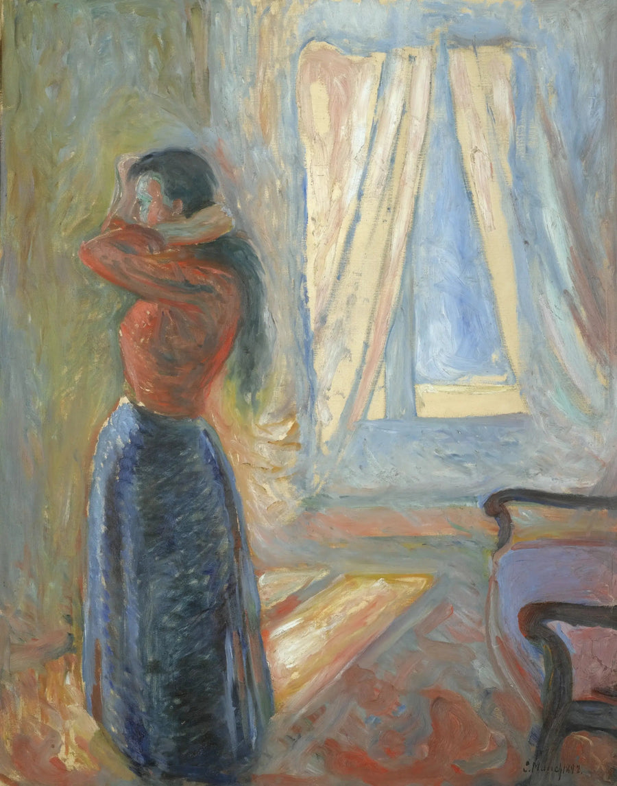 Mujer mirando en el espejo - Edvard Munch