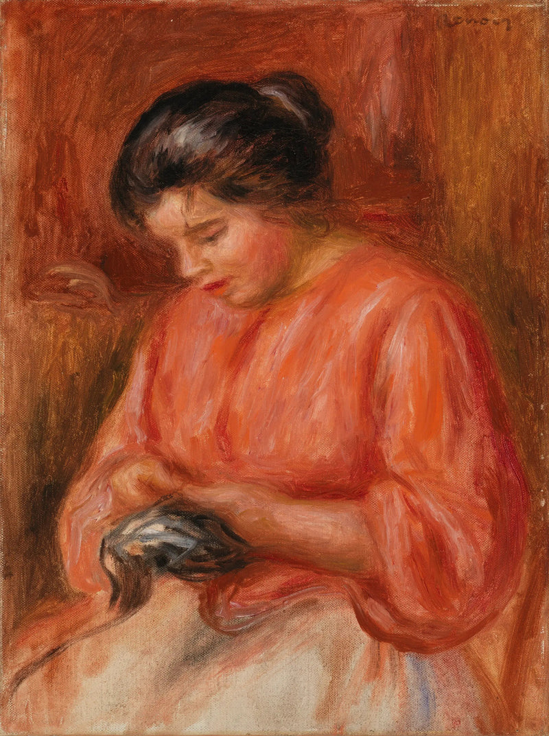 Mujer con sombrero - Pierre-Auguste Renoir