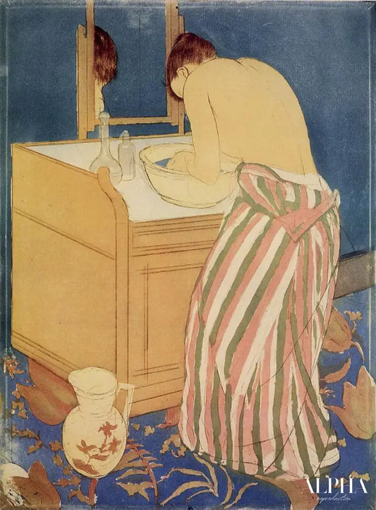 Femme se baignant (La Toilette) - Mary Cassatt - Reproductions de tableaux et peintures haut de gamme