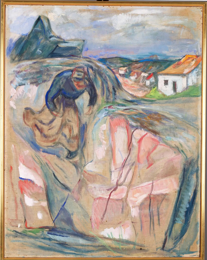 Mujer apresurándose hacia abajo - Edvard Munch