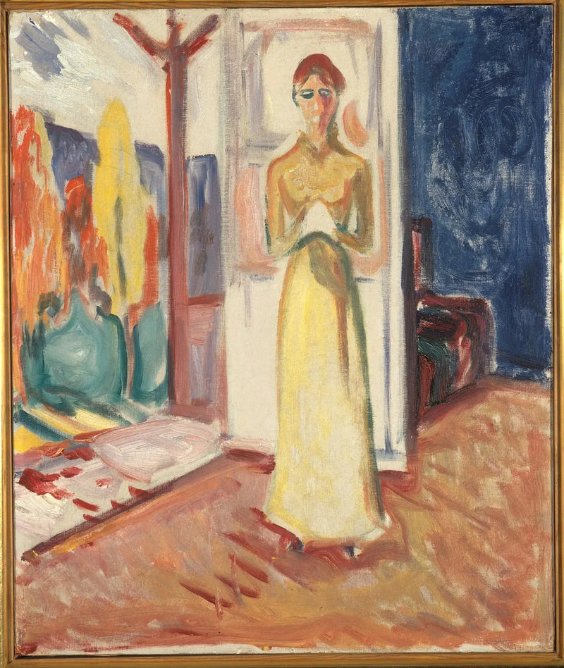 Mujer de pie en el umbral de la puerta - Edvard Munch