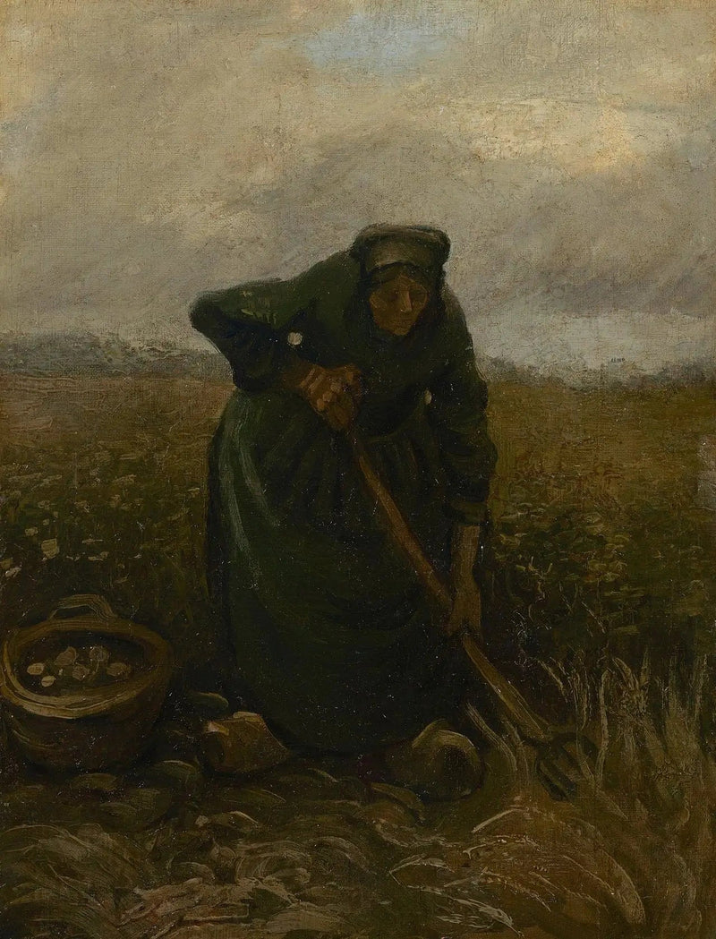 Mujer levantando patatas - Vincent van Gogh