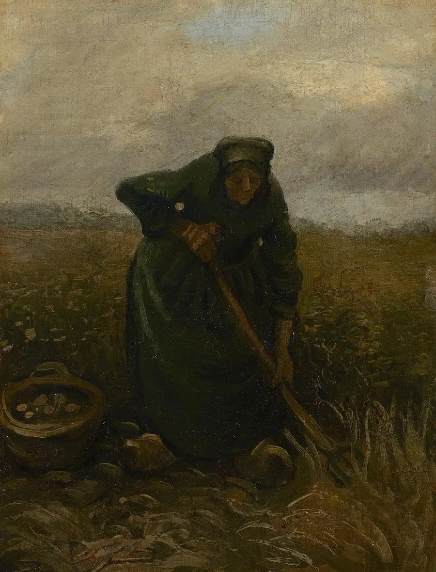Mujer levantando patatas - Vincent van Gogh