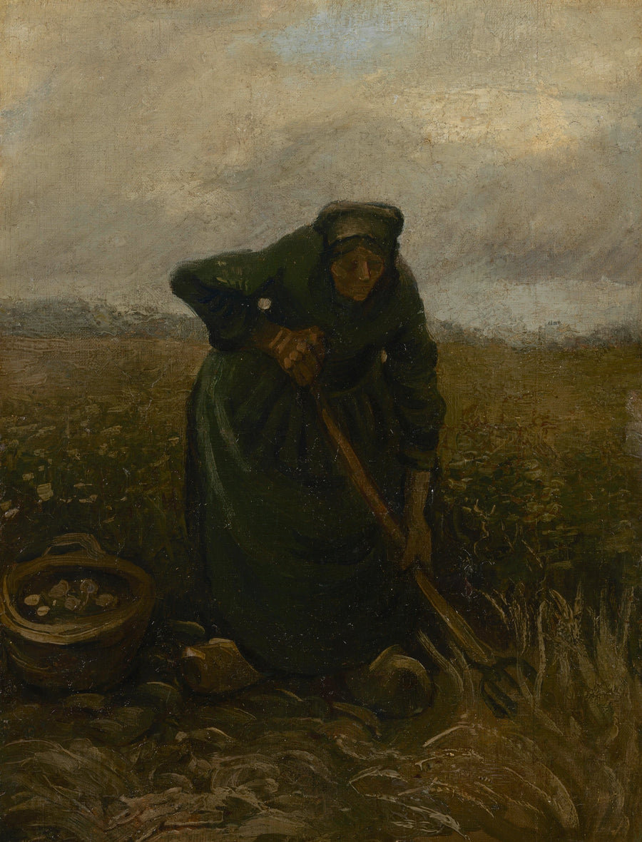 Mujer levantando patatas - Vincent van Gogh