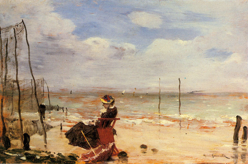 Mujer en la playa - Norbert Gœneutte