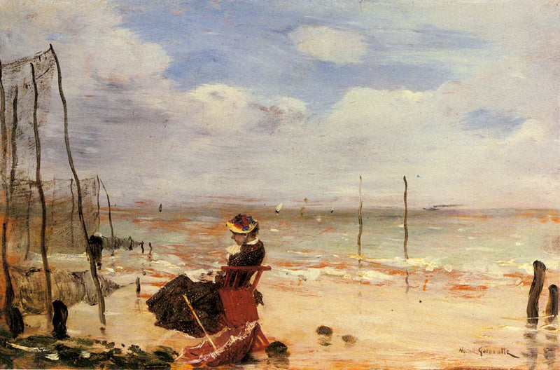 Mujer en la playa - Norbert Gœneutte