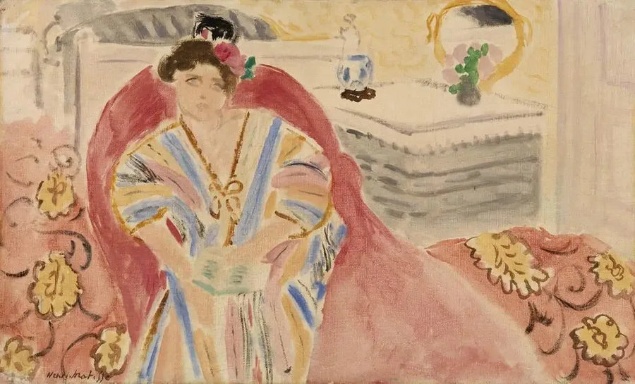 Mujer en un sofá rojo (Mujer en un sofá rojo) - Henri Matisse