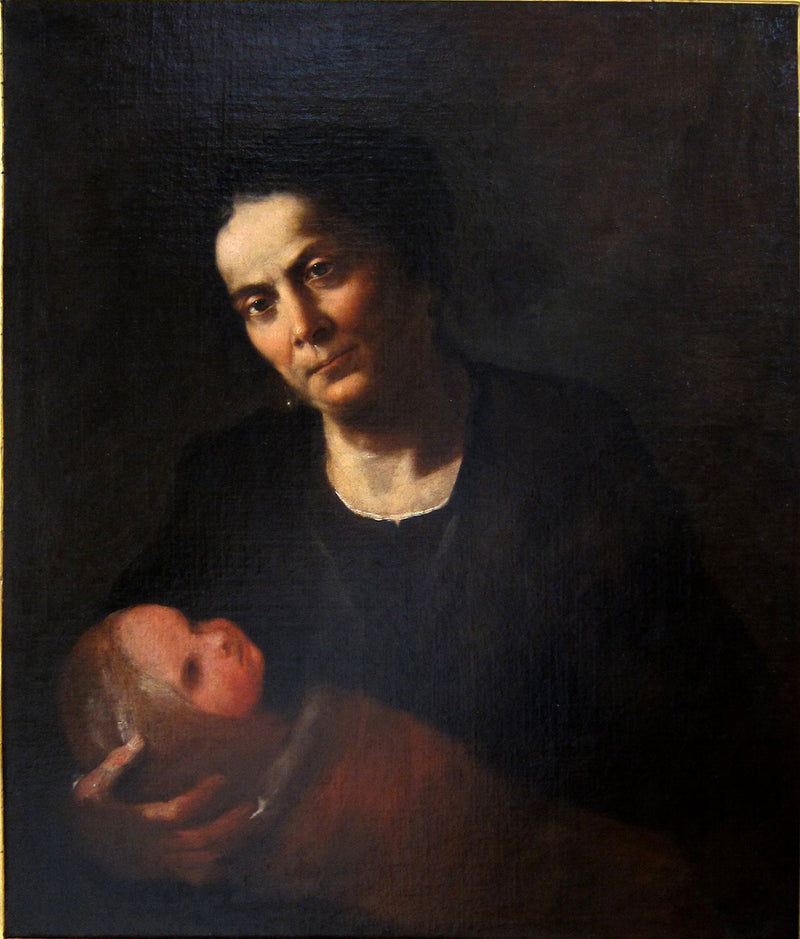 Mujer sosteniendo a un niño - Luca Giordano