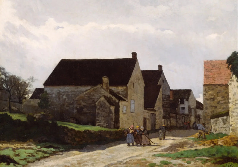 Mujeres yendo al bosque, paisaje - Alfred Sisley