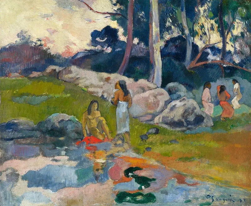 Mujeres al borde del río - Paul Gauguin
