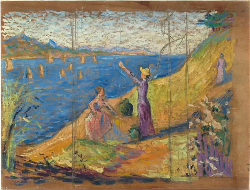 Mujeres en el pozo. Esbozo I - Paul Signac