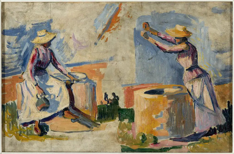 Mujeres en el pozo. Esbozo II - Paul Signac
