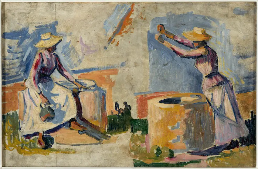 Mujeres en el pozo. Esbozo II - Paul Signac